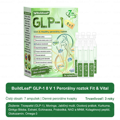 🌿BuildLeaf® GLP-1 8-v-1 Fit & Vital Perorálny Roztok (Len raz denne, viditeľné zmeny už za 7 dní) Pre obezitu, kardiovaskulárne ochorenia, cukrovku, spánkové apnoe, zdravie čriev, problémy s kĺbmi a ďalšie