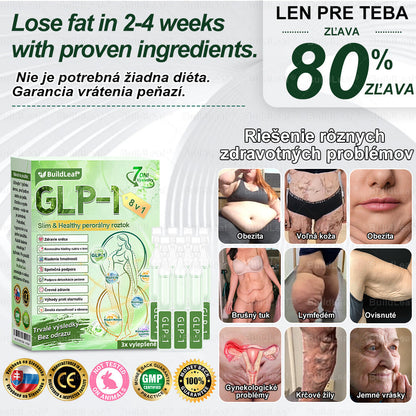 🌿BuildLeaf® GLP-1 8-v-1 Fit & Vital Perorálny Roztok (Len raz denne, viditeľné zmeny už za 7 dní) Pre obezitu, kardiovaskulárne ochorenia, cukrovku, spánkové apnoe, zdravie čriev, problémy s kĺbmi a ďalšie