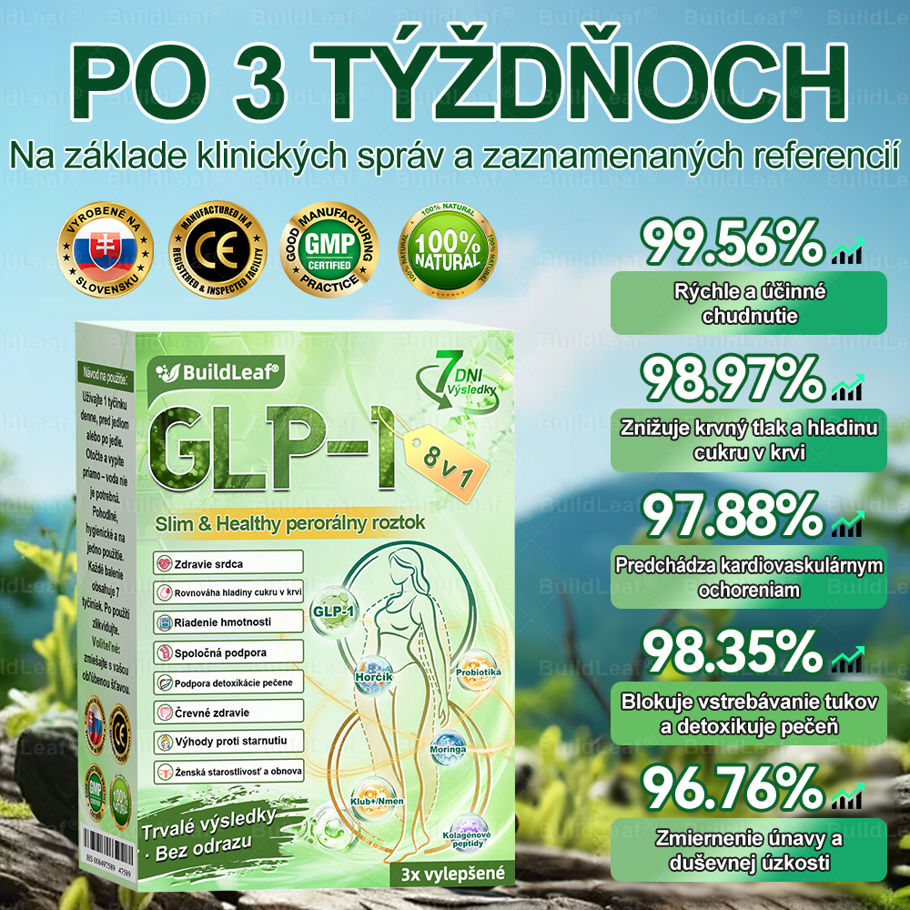 🌿BuildLeaf® GLP-1 8-v-1 Fit & Vital Perorálny Roztok (Len raz denne, viditeľné zmeny už za 7 dní) Pre obezitu, kardiovaskulárne ochorenia, cukrovku, spánkové apnoe, zdravie čriev, problémy s kĺbmi a ďalšie