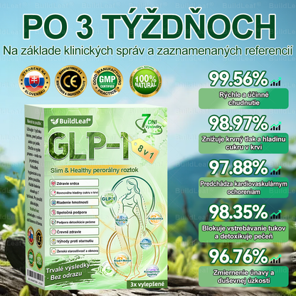 🌿BuildLeaf® GLP-1 8-v-1 Fit & Vital Perorálny Roztok (Len raz denne, viditeľné zmeny už za 7 dní) Pre obezitu, kardiovaskulárne ochorenia, cukrovku, spánkové apnoe, zdravie čriev, problémy s kĺbmi a ďalšie