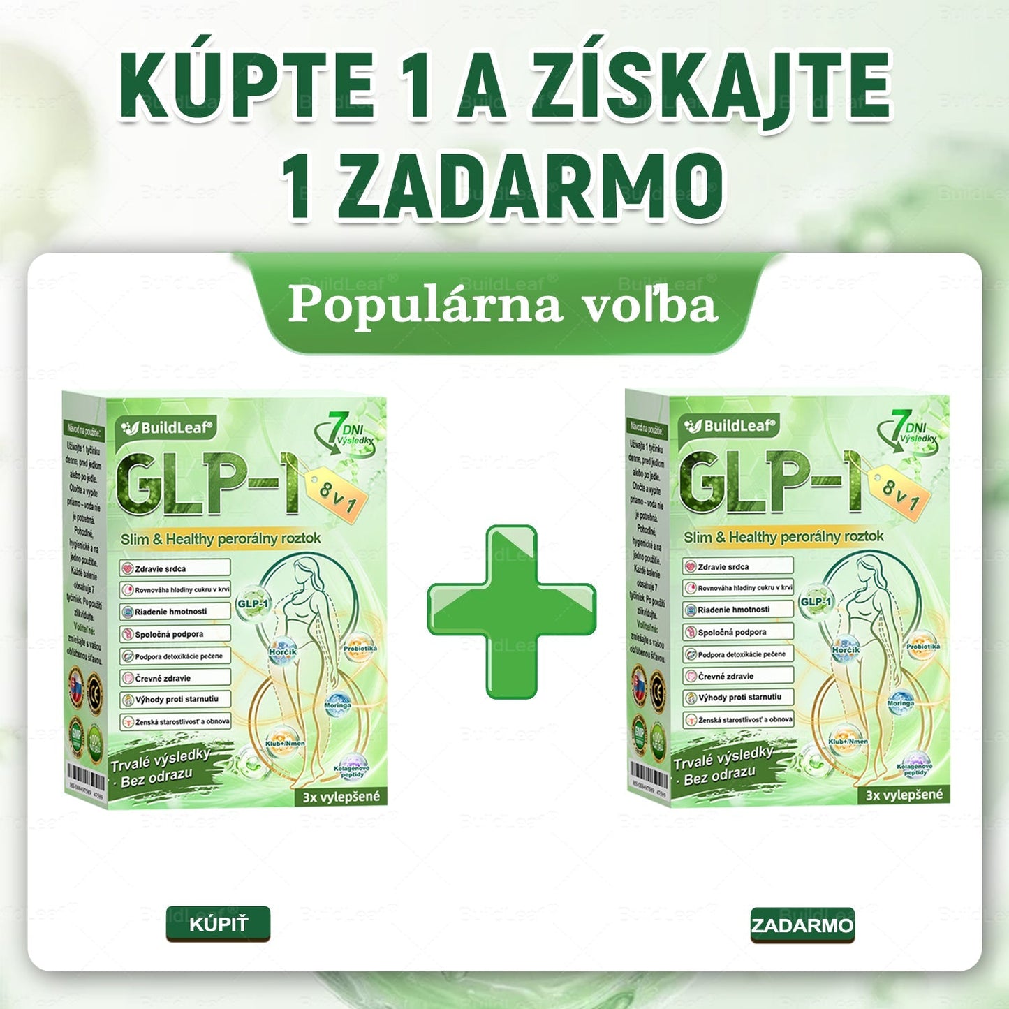 🌿BuildLeaf® GLP-1 8-v-1 Fit & Vital Perorálny Roztok (Len raz denne, viditeľné zmeny už za 7 dní) Pre obezitu, kardiovaskulárne ochorenia, cukrovku, spánkové apnoe, zdravie čriev, problémy s kĺbmi a ďalšie