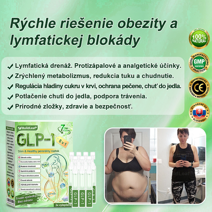 🌿BuildLeaf® GLP-1 8-v-1 Fit & Vital Perorálny Roztok (Len raz denne, viditeľné zmeny už za 7 dní) Pre obezitu, kardiovaskulárne ochorenia, cukrovku, spánkové apnoe, zdravie čriev, problémy s kĺbmi a ďalšie