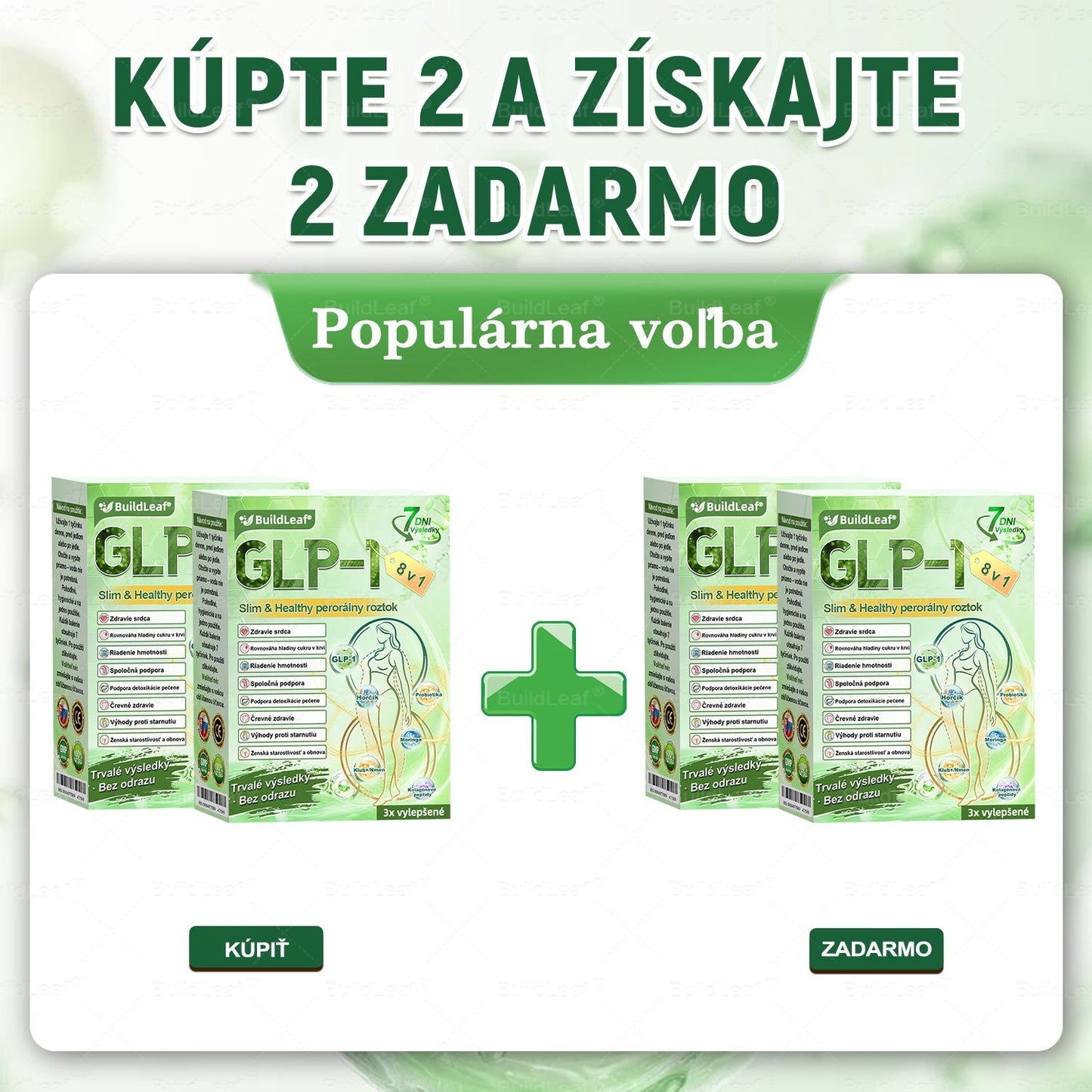 🌿BuildLeaf® GLP-1 8-v-1 Fit & Vital Perorálny Roztok (Len raz denne, viditeľné zmeny už za 7 dní) Pre obezitu, kardiovaskulárne ochorenia, cukrovku, spánkové apnoe, zdravie čriev, problémy s kĺbmi a ďalšie