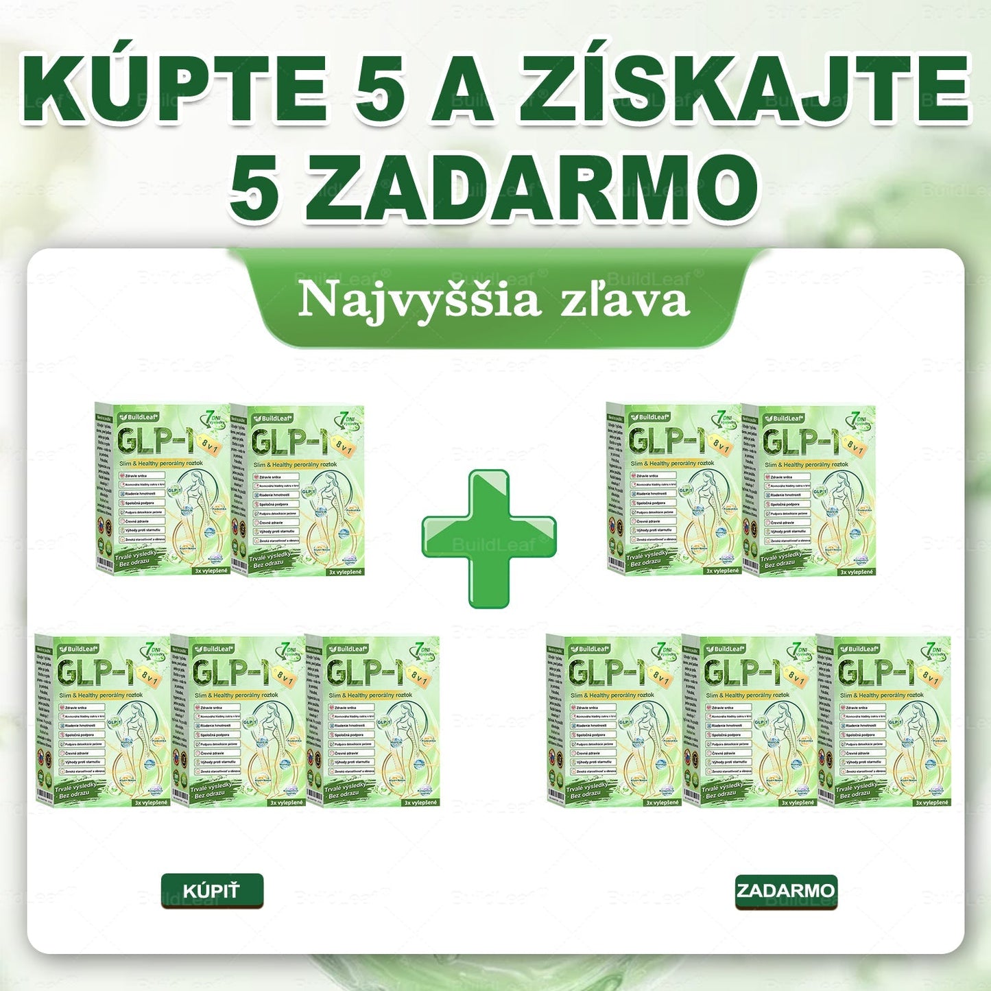 🌿BuildLeaf® GLP-1 8-v-1 Fit & Vital Perorálny Roztok (Len raz denne, viditeľné zmeny už za 7 dní) Pre obezitu, kardiovaskulárne ochorenia, cukrovku, spánkové apnoe, zdravie čriev, problémy s kĺbmi a ďalšie